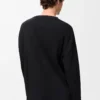 Camiseta oversize de manga larga de algodón negro Camiseta oversize de manga larga de algodón negro