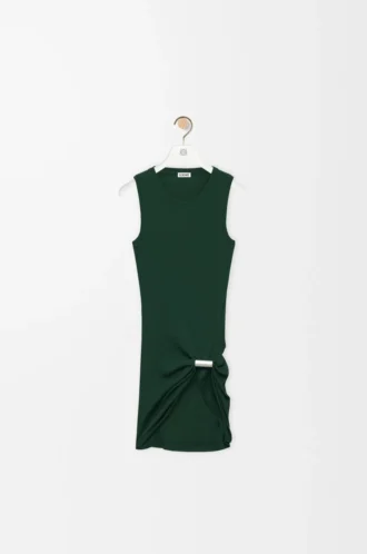 Camiseta sin mangas de algodón verde oscuro