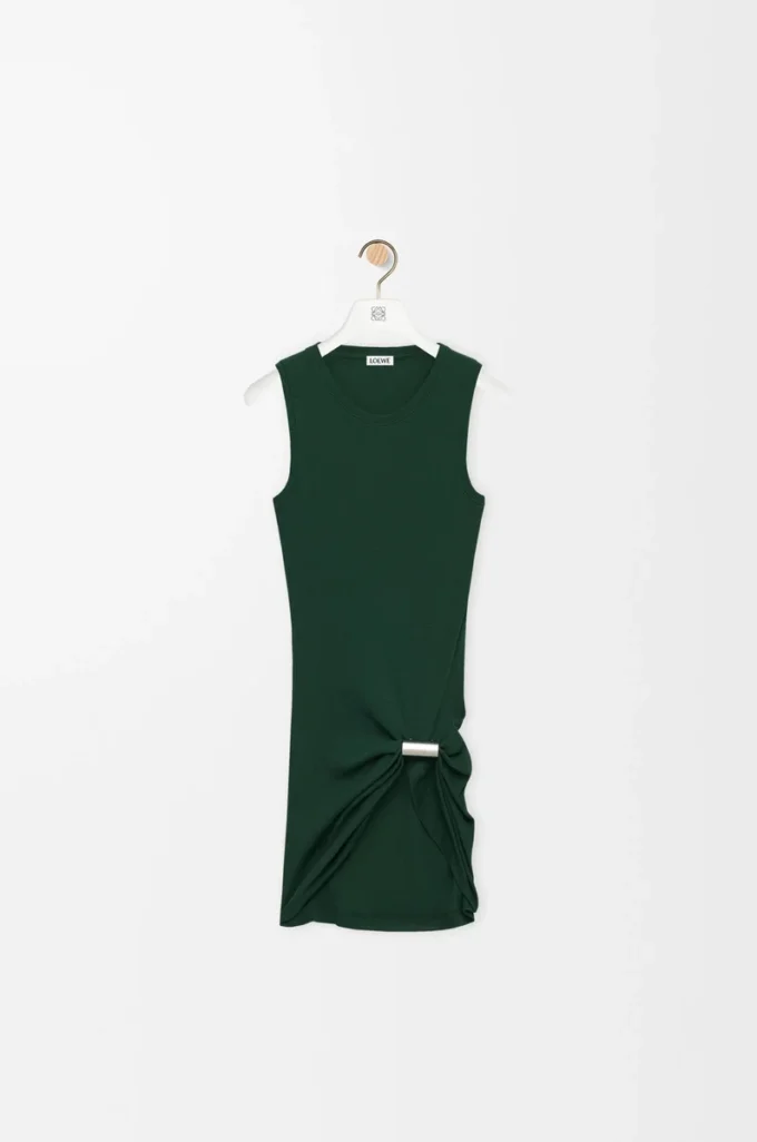 Camiseta sin mangas de algodón verde oscuro Camiseta sin mangas de algodón verde oscuro