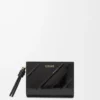 Cartera compacta Knot en piel de anguila negra Cartera compacta Knot en piel de anguila negra