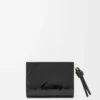 Cartera compacta Knot en piel de anguila negra Cartera compacta Knot en piel de anguila negra