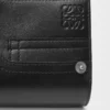 Cartera compacta Panta en piel de becerro brillante, color negro