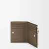 Cartera compacta y delgada en piel de becerro brillante    Verde caqui oscuro/Verde caqui