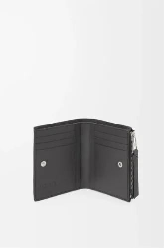 Cartera compacta y delgada Puzzle en piel de becerro clásica Gris asfalto/Azul tormenta