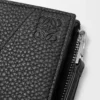 Cartera compacta y delgada Puzzle en piel de becerro granulada flexible. Negro