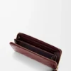 Cartera con cremallera y nudo en piel de anguila Dark Burgundy Cartera con cremallera y nudo en piel de anguila Dark Burgundy