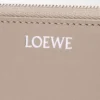 Cartera con cremallera y nudo en piel de becerro napa brillante Clay/Plum