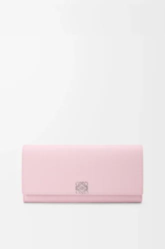 Cartera continental Anagram en piel de becerro granulada Blossom