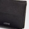 Cartera doble en piel de becerro clásica texturizada, color negro