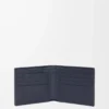 Cartera doble en piel de becerro clásica texturizada Deep Navy Cartera doble en piel de becerro clásica texturizada Deep Navy