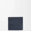 Cartera doble en piel de becerro clásica texturizada Deep Navy Cartera doble en piel de becerro clásica texturizada Deep Navy