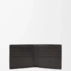 Cartera doble en piel de becerro clásica texturizada Gris oscuro