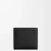 Cartera doble en piel de becerro granulada suave Negro Cartera doble en piel de becerro granulada suave Negro