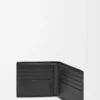 Cartera doble en piel de becerro granulada suave Negro Cartera doble en piel de becerro granulada suave Negro