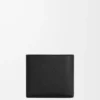 Cartera doble en piel de becerro granulada suave Negro Cartera doble en piel de becerro granulada suave Negro