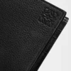 Cartera doble en piel de becerro granulada suave Negro Cartera doble en piel de becerro granulada suave Negro