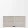 Cartera doble en piel de becerro satinada gris concha Cartera doble en piel de becerro satinada gris concha