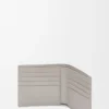 Cartera doble en piel de becerro satinada gris concha Cartera doble en piel de becerro satinada gris concha