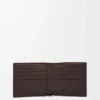Cartera doble en piel de becerro satinada marrón oscuro Cartera doble en piel de becerro satinada marrón oscuro