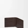 Cartera doble en piel de becerro satinada marrón oscuro Cartera doble en piel de becerro satinada marrón oscuro