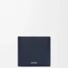 Cartera doble para monedas en piel de becerro clásica texturizada Deep Navy Cartera doble para monedas en piel de becerro clásica texturizada Deep Navy