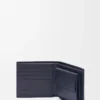 Cartera doble para monedas en piel de becerro clásica texturizada Deep Navy Cartera doble para monedas en piel de becerro clásica texturizada Deep Navy