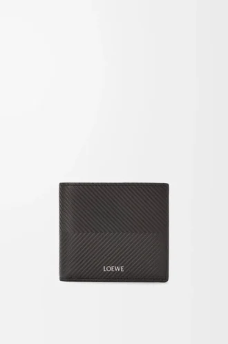 Cartera doble para monedas en piel de becerro clásica texturizada, gris oscuro Cartera doble para monedas en piel de becerro clásica texturizada, gris oscuro
