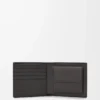 Cartera doble para monedas en piel de becerro clásica texturizada, gris oscuro Cartera doble para monedas en piel de becerro clásica texturizada, gris oscuro