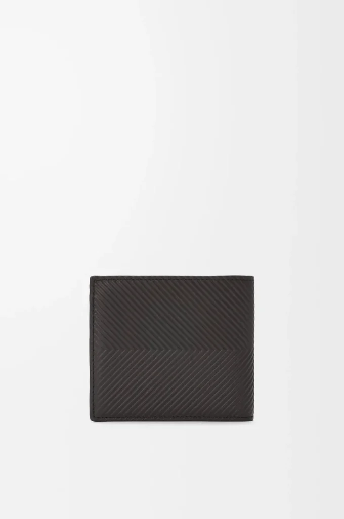 Cartera doble para monedas en piel de becerro clásica texturizada, gris oscuro Cartera doble para monedas en piel de becerro clásica texturizada, gris oscuro