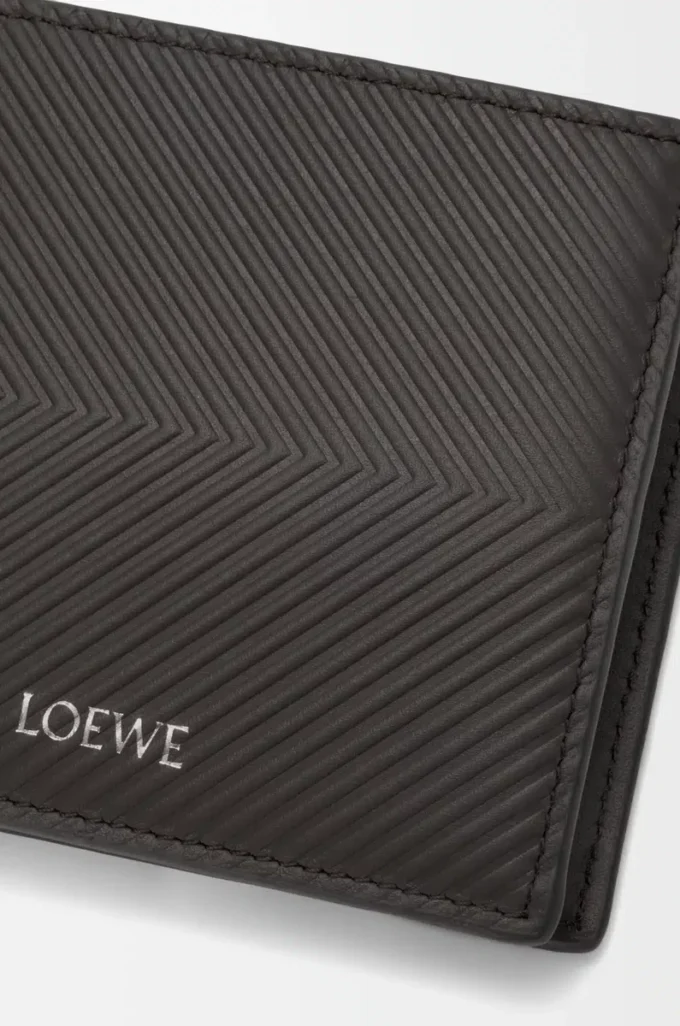 Cartera doble para monedas en piel de becerro clásica texturizada, gris oscuro Cartera doble para monedas en piel de becerro clásica texturizada, gris oscuro