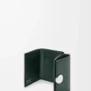 Cartera plegable de tres pliegues en piel de becerro granulada Pebble, color Sherwood