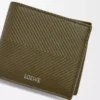 Cartera plegable para monedas en piel de becerro clásica texturizada Dark Khaki