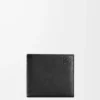 Cartera plegable para monedas en piel de becerro granulada suave, color negro