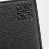 Cartera plegable para monedas en piel de becerro granulada suave, color negro
