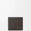 Cartera plegable Puzzle para monedas en piel de becerro granulada flexible Gris oscuro Cartera plegable Puzzle para monedas en piel de becerro granulada flexible Gris oscuro
