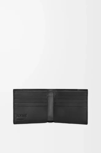 Cartera Puzzle con doble pliegue en piel de becerro clásica negra