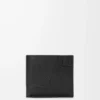 Cartera Puzzle con doble pliegue en piel de becerro granulada flexible, color negro