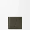 Cartera Puzzle de doble pliegue en piel de becerro clásica Dark Khaki