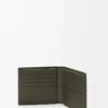 Cartera Puzzle de doble pliegue en piel de becerro clásica Dark Khaki