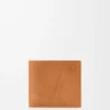 Cartera Puzzle de doble pliegue en suave piel de becerro granulada, color marrón claro cañón
