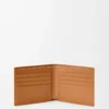 Cartera Puzzle de doble pliegue en suave piel de becerro granulada, color marrón claro cañón