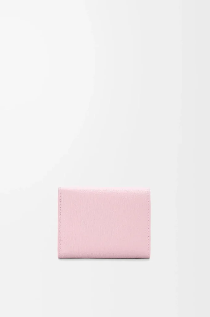 Cartera tríptica Anagram en piel de becerro granulada Blossom