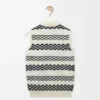 Chaleco de jacquard de algodón negro/blanco Chaleco de jacquard de algodón negro/blanco