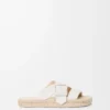 Chanclas espadrilles con forma de pétalo en suave piel de becerro. Blanco Chanclas espadrilles con forma de pétalo en suave piel de becerro. Blanco