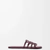 Chanclas Petal Anagram de piel de becerro suave Burdeos oscuro Chanclas Petal Anagram de piel de becerro suave Burdeos oscuro