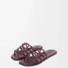 Chanclas Petal Anagram de piel de becerro suave Burdeos oscuro Chanclas Petal Anagram de piel de becerro suave Burdeos oscuro
