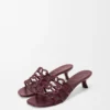 Chanclas Petal Anagram de piel de becerro suave Burdeos oscuro Chanclas Petal Anagram de piel de becerro suave Burdeos oscuro