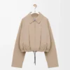 Chaqueta abullonada de algodón Beige Chaqueta abullonada de algodón Beige