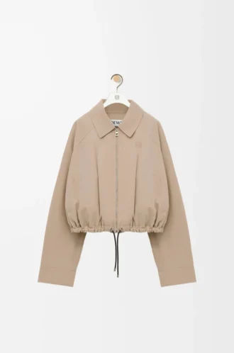 Chaqueta abullonada de algodón Beige