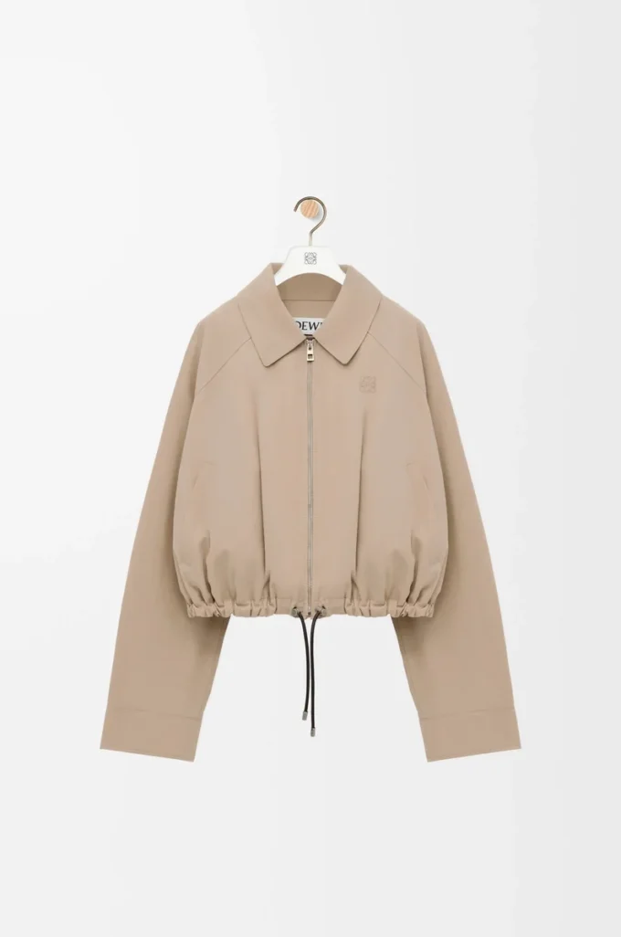 Chaqueta abullonada de algodón Beige Chaqueta abullonada de algodón Beige